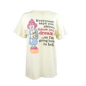 Aunty Acid "Follow Your Dreams" Women's Graphic Novelty T-Shirt in Ivory, Medium